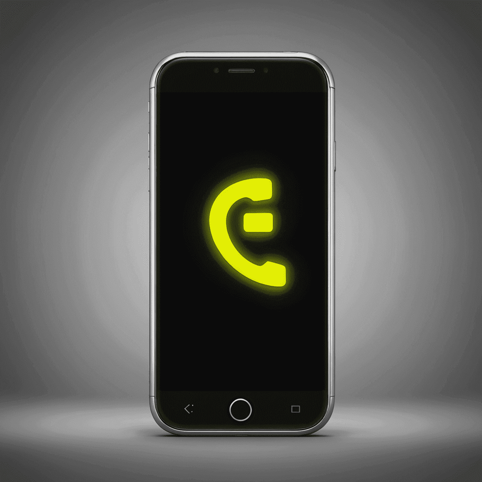 mobilule_com logo - a stylized mobile phone with neon yellow glow