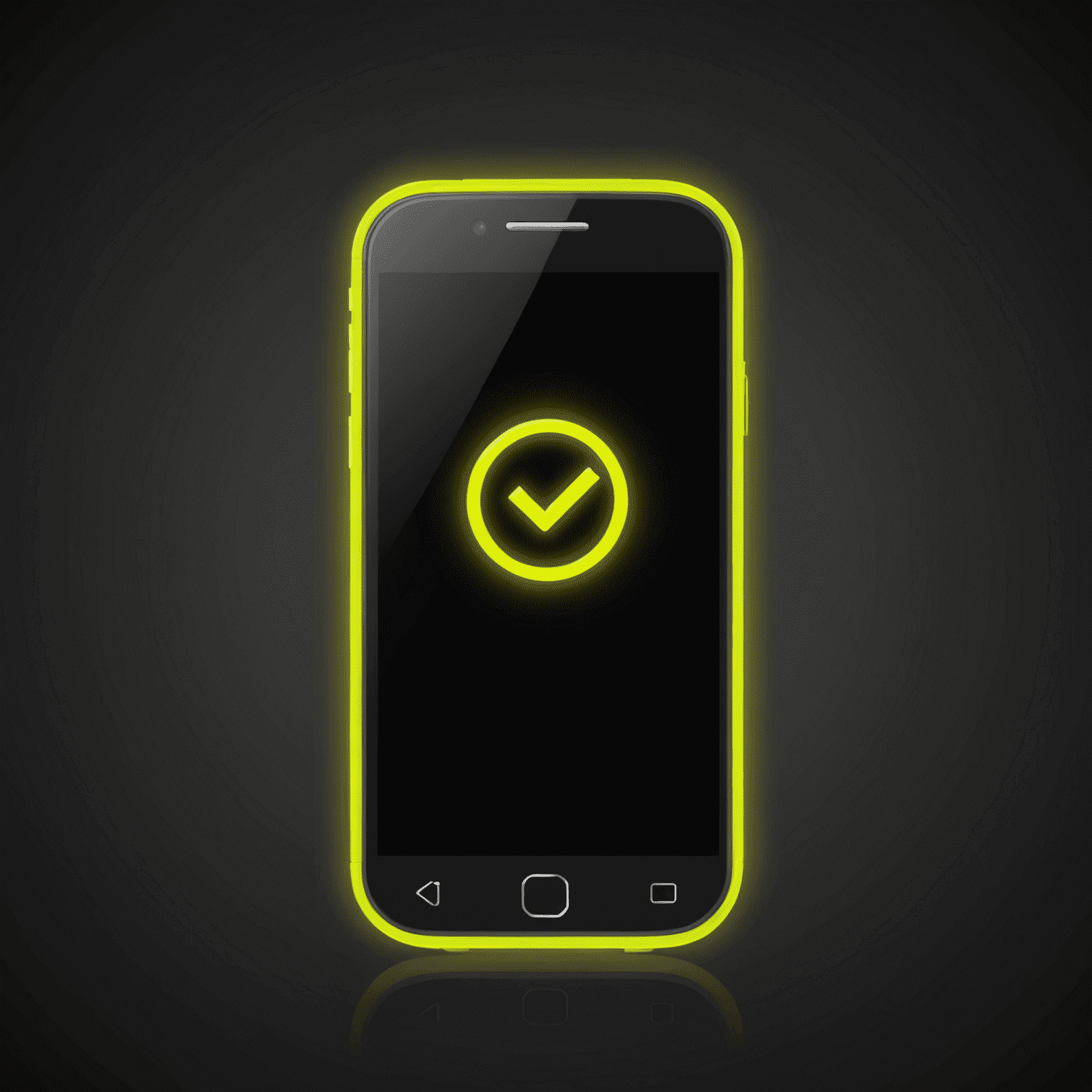 mobilule_com logo - a stylized mobile phone with neon yellow glow