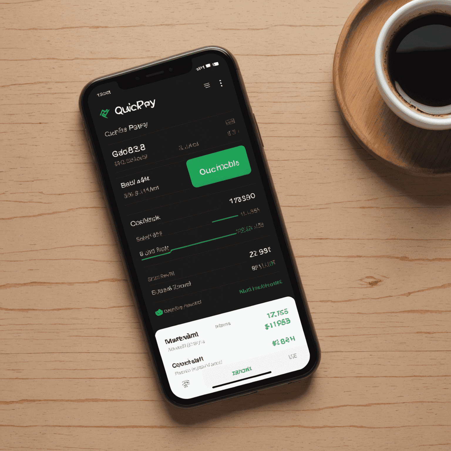 QuickPay+ app interface showing a sleek dashboard for quick mobile payments and du recharge options
